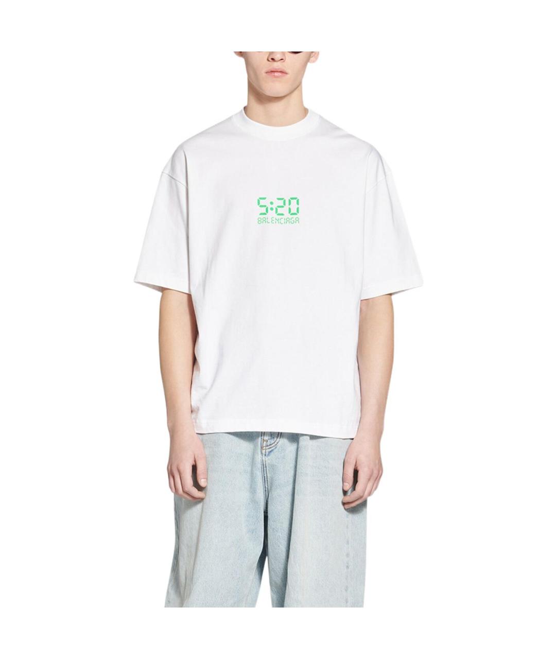 BALENCIAGA Белая хлопковая футболка, фото 2