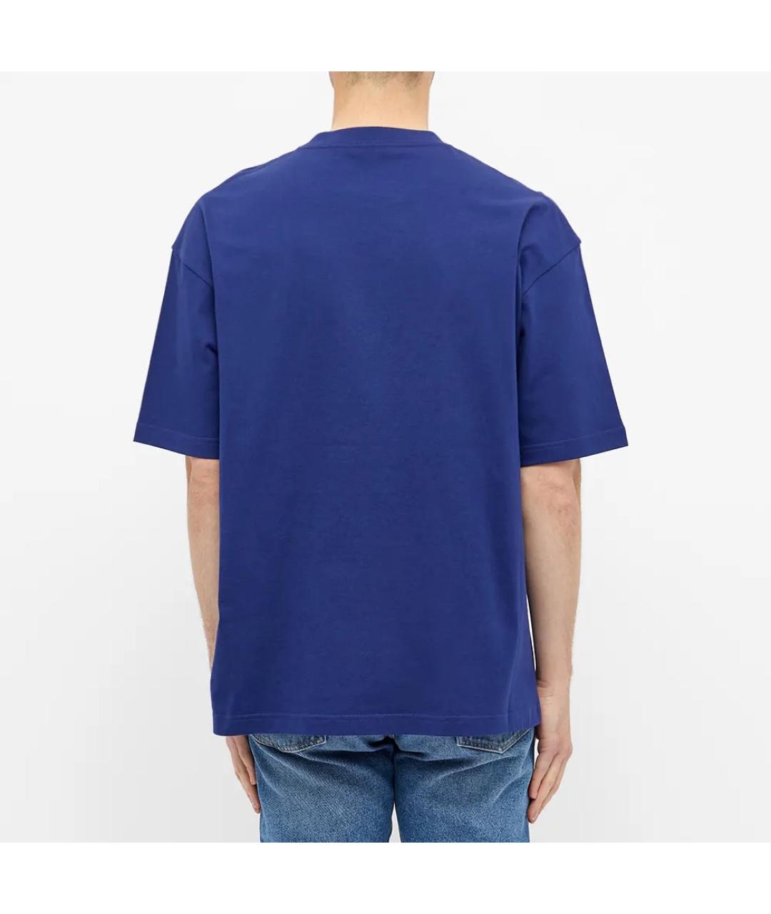 BALENCIAGA Синяя хлопковая футболка, фото 3