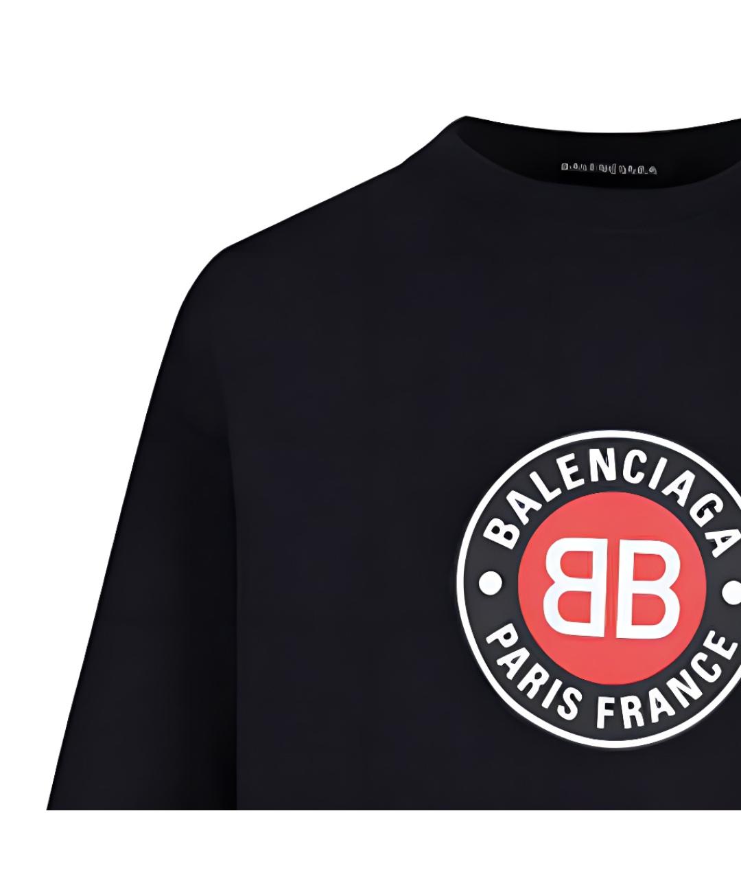 BALENCIAGA Черная хлопковая футболка, фото 7
