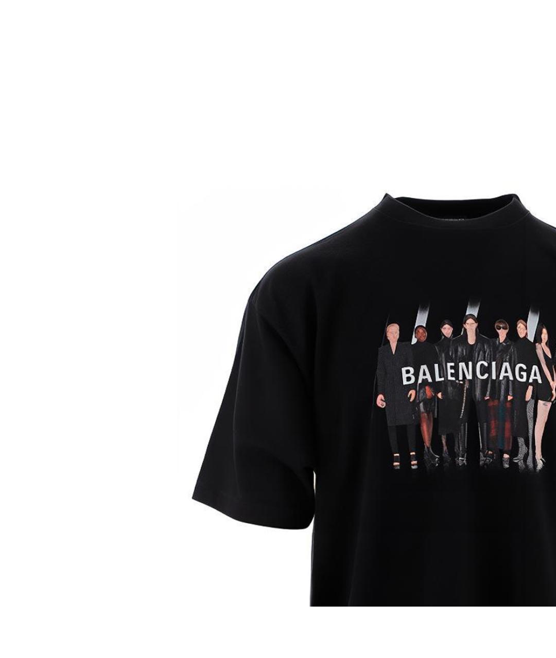 BALENCIAGA Черная хлопковая футболка, фото 5