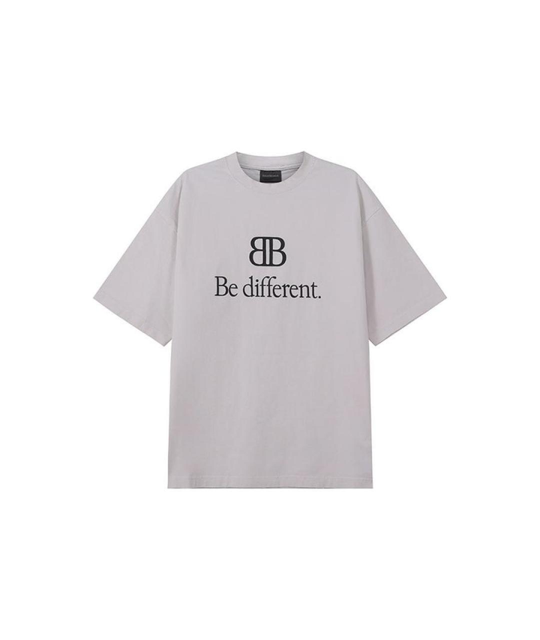 BALENCIAGA Серая хлопковая футболка, фото 1