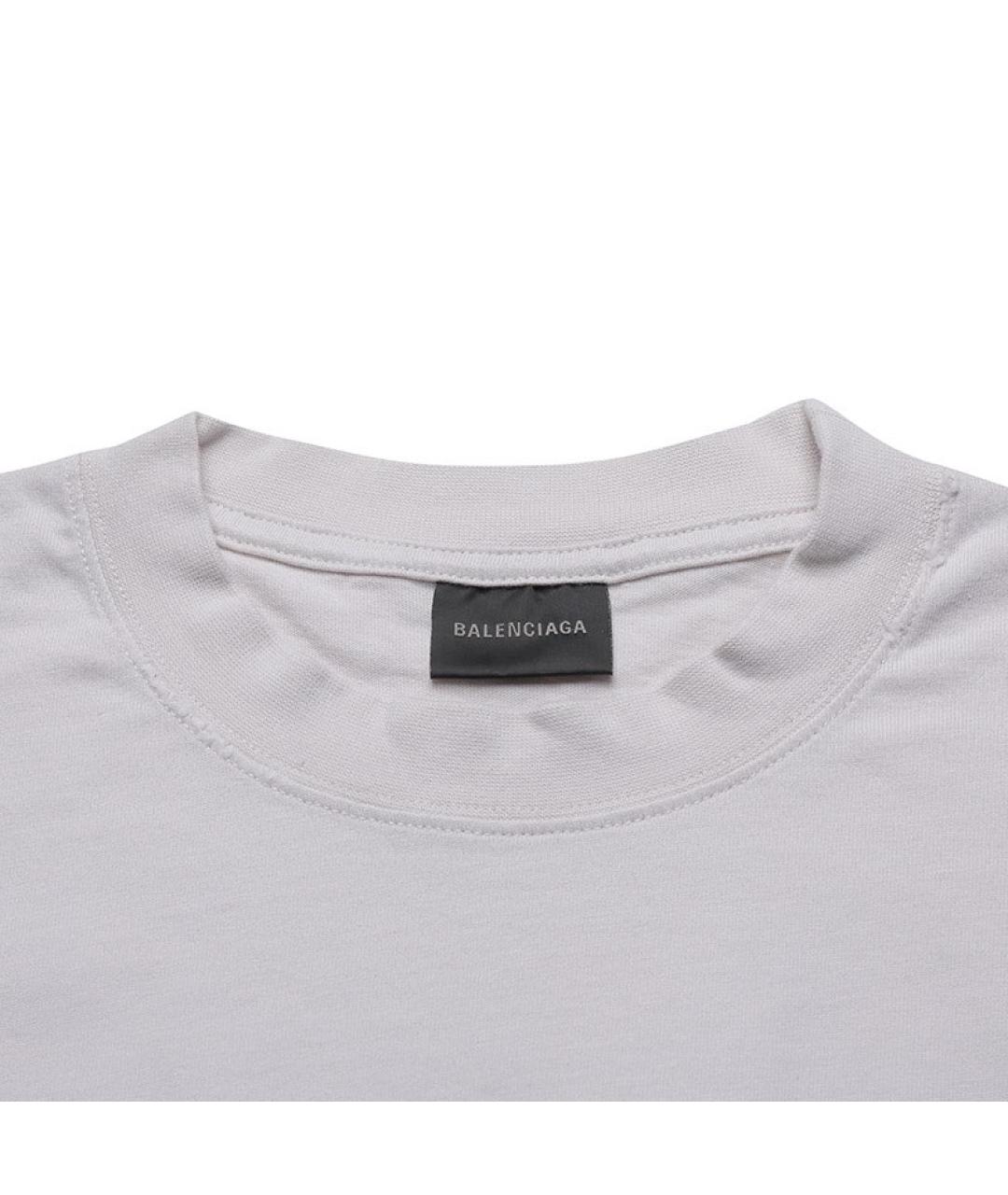 BALENCIAGA Серая хлопковая футболка, фото 4
