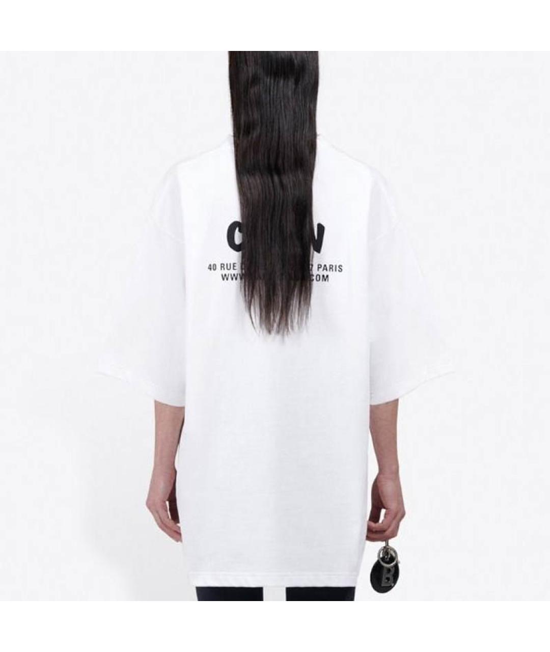 BALENCIAGA Белая хлопковая футболка, фото 3