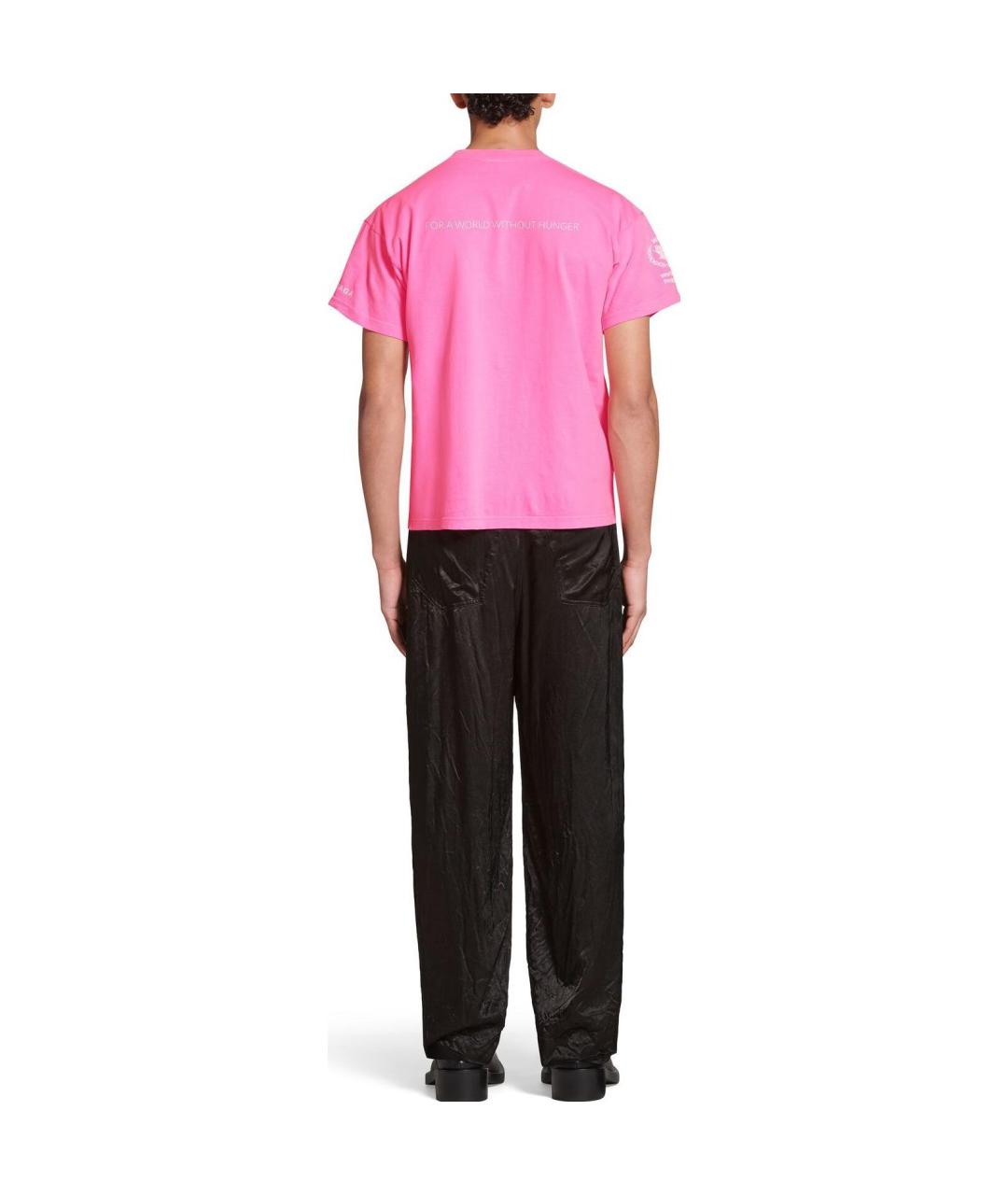 BALENCIAGA Розовая хлопковая футболка, фото 4