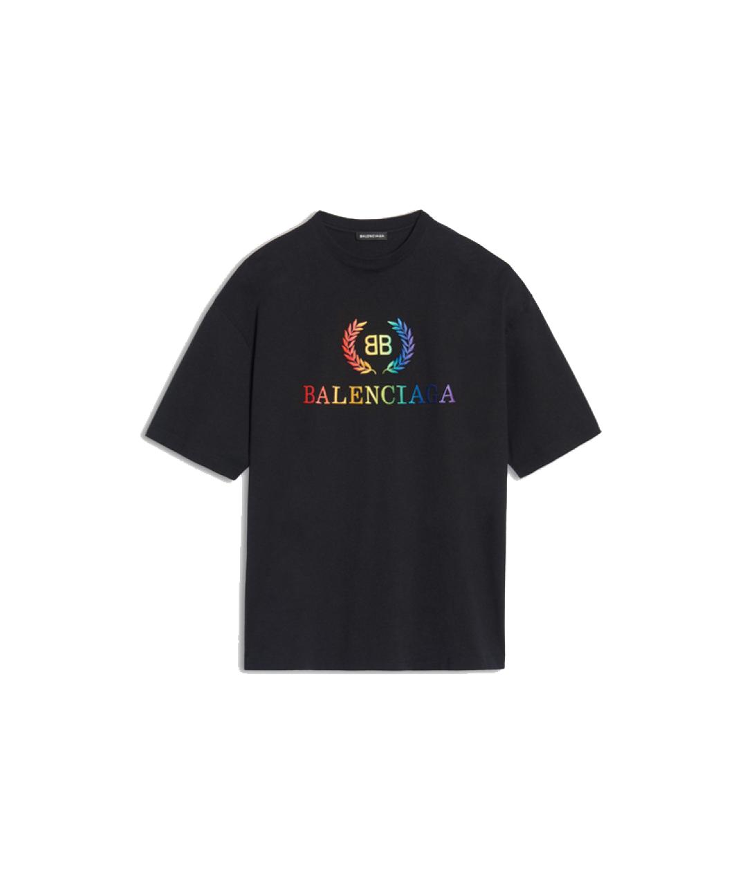 BALENCIAGA Черная хлопковая футболка, фото 1