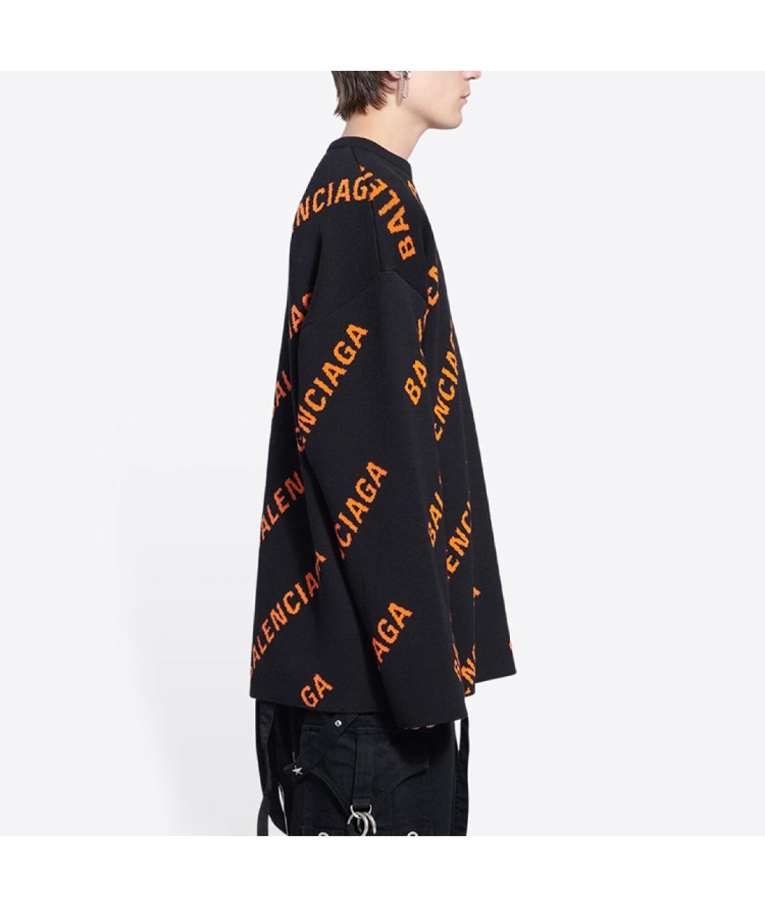 BALENCIAGA Черный кашемировый джемпер / свитер, фото 6
