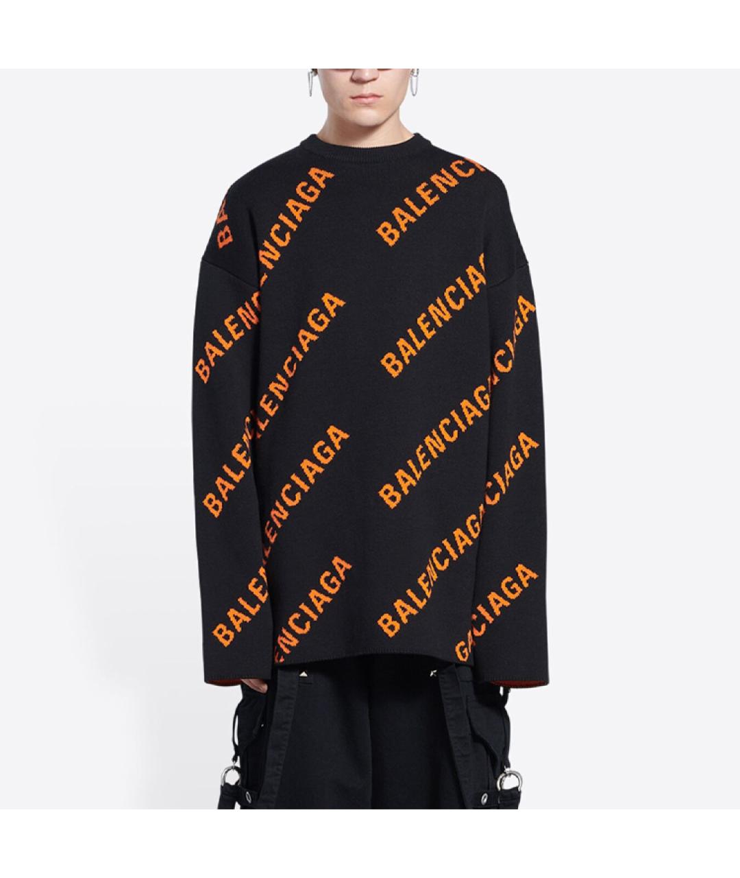 BALENCIAGA Черный кашемировый джемпер / свитер, фото 4