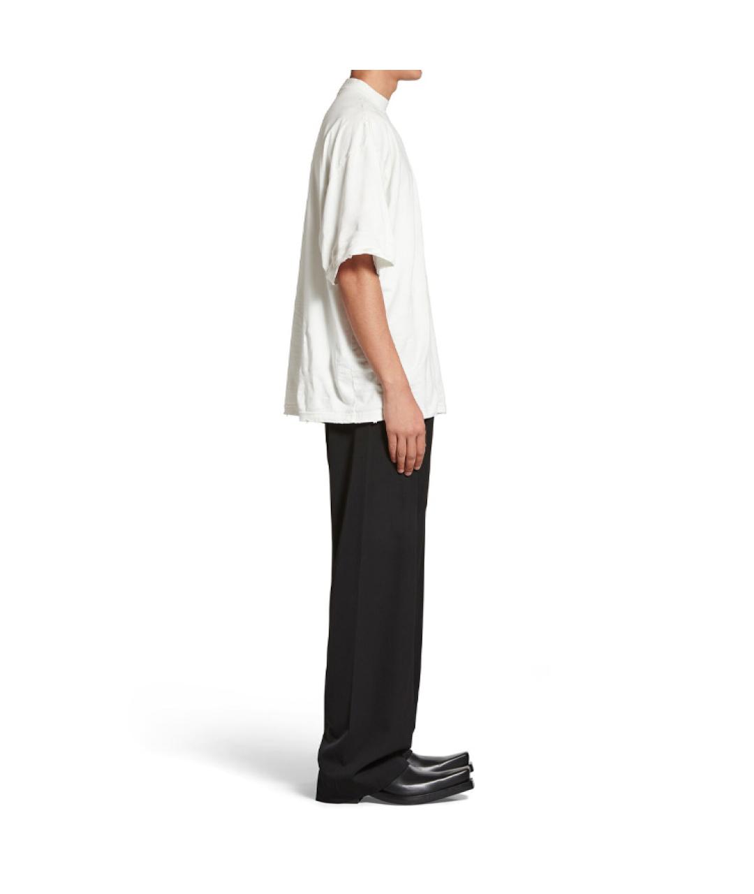 BALENCIAGA Белая хлопковая футболка, фото 5