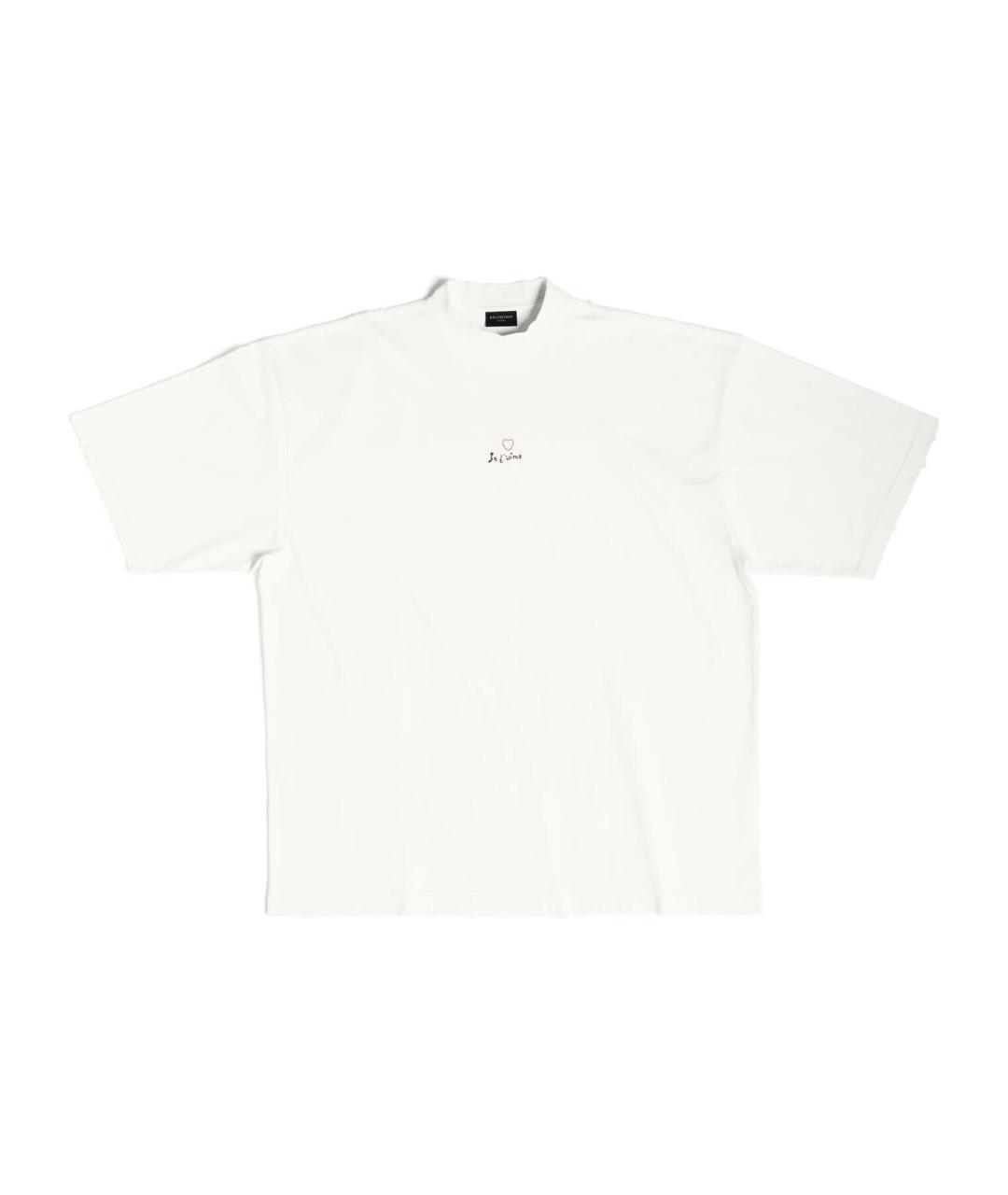BALENCIAGA Белая хлопковая футболка, фото 1