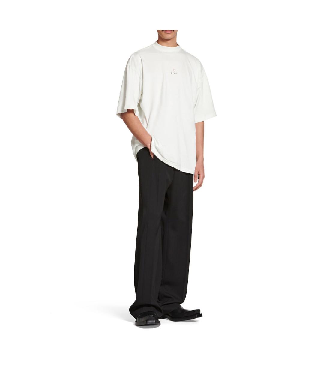 BALENCIAGA Белая хлопковая футболка, фото 3