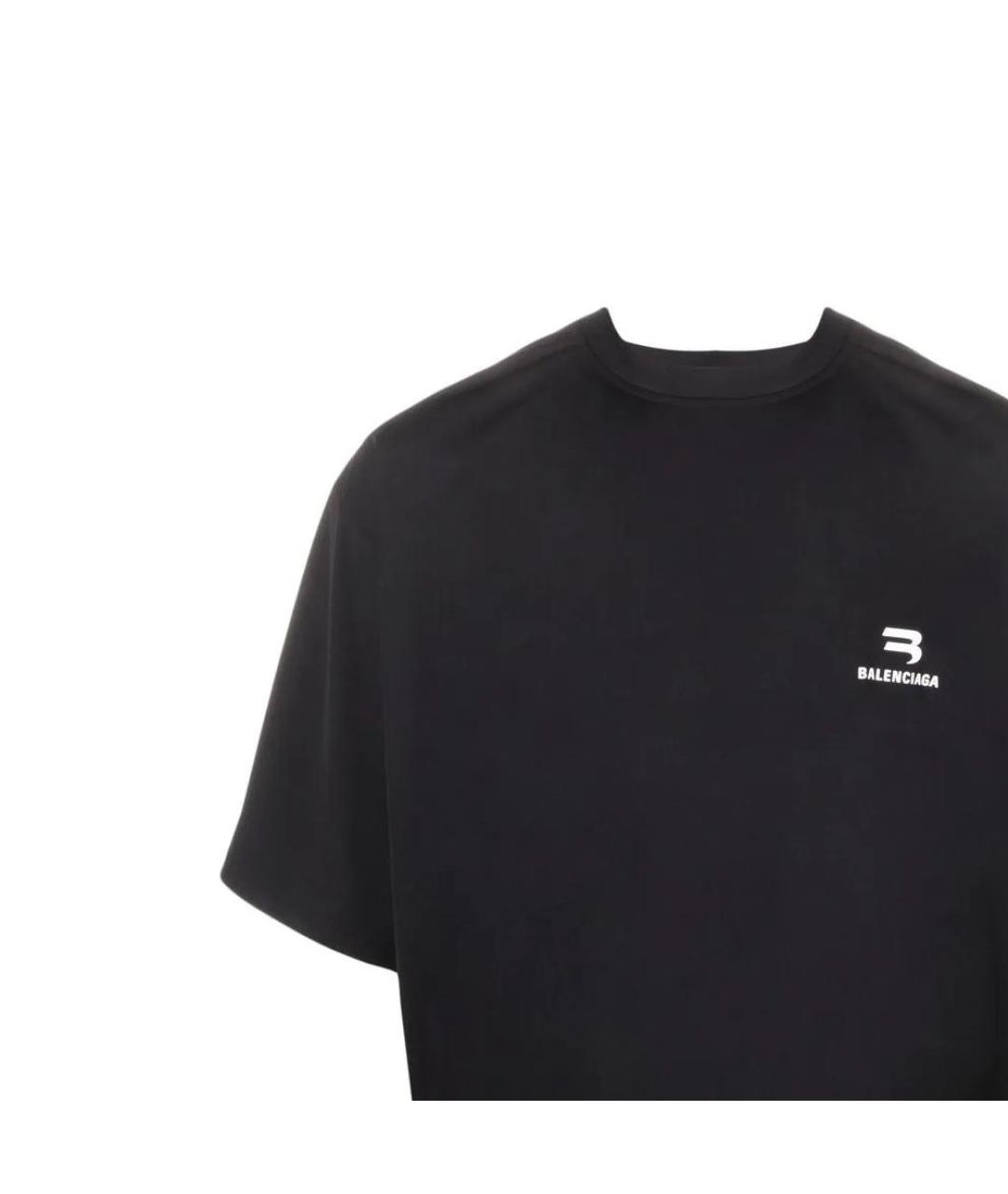 BALENCIAGA Черная хлопковая футболка, фото 4