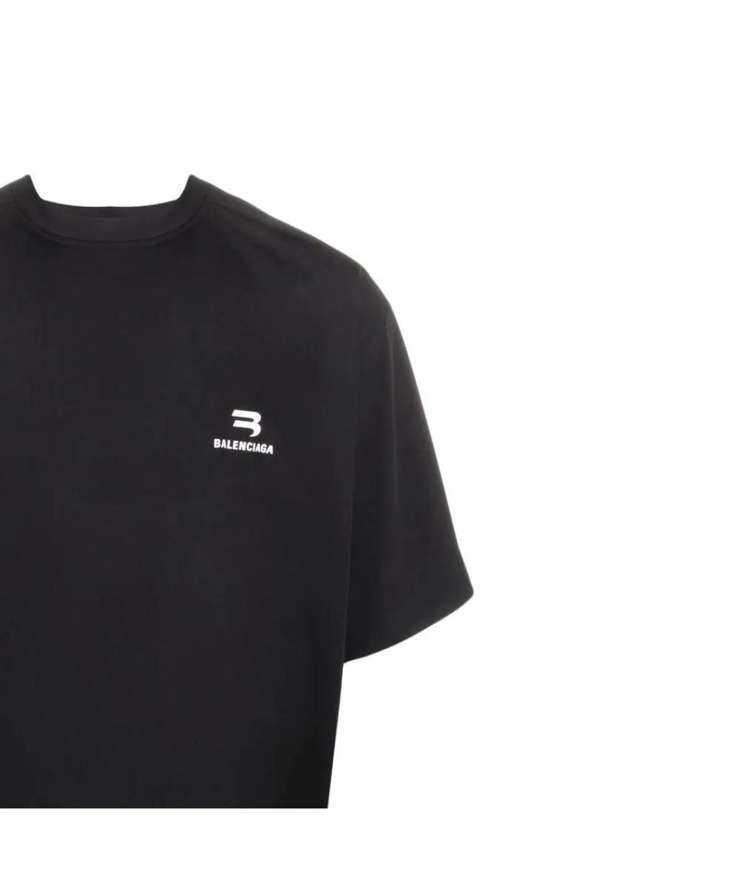 BALENCIAGA Черная хлопковая футболка, фото 5