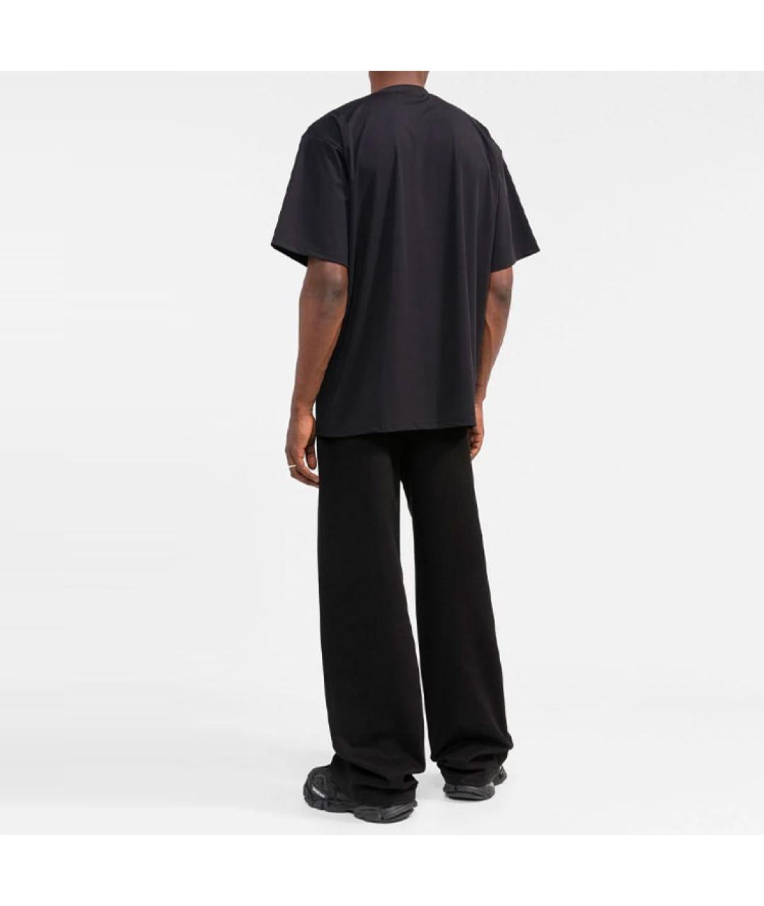 BALENCIAGA Черная хлопковая футболка, фото 3