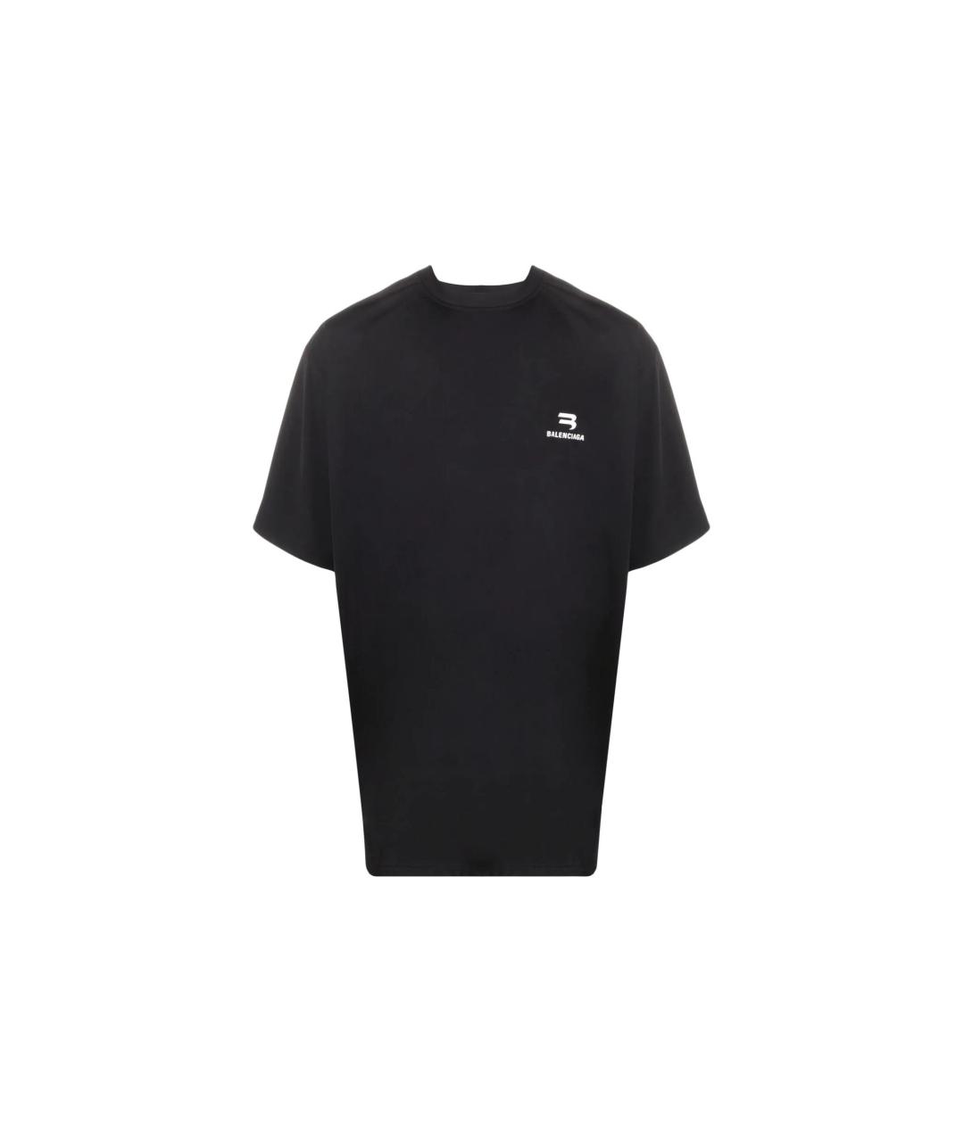BALENCIAGA Черная хлопковая футболка, фото 1