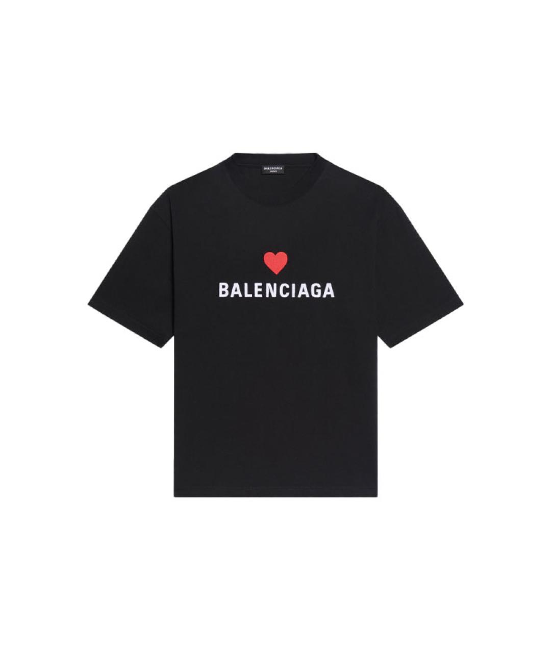 BALENCIAGA Черная хлопковая футболка, фото 1