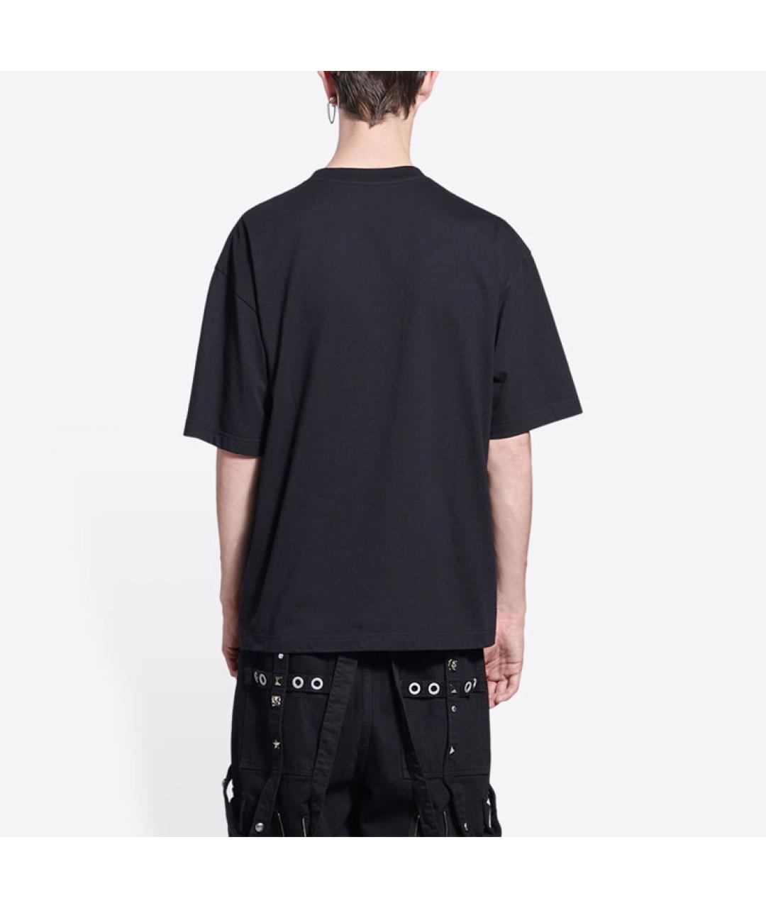 BALENCIAGA Черная хлопковая футболка, фото 5