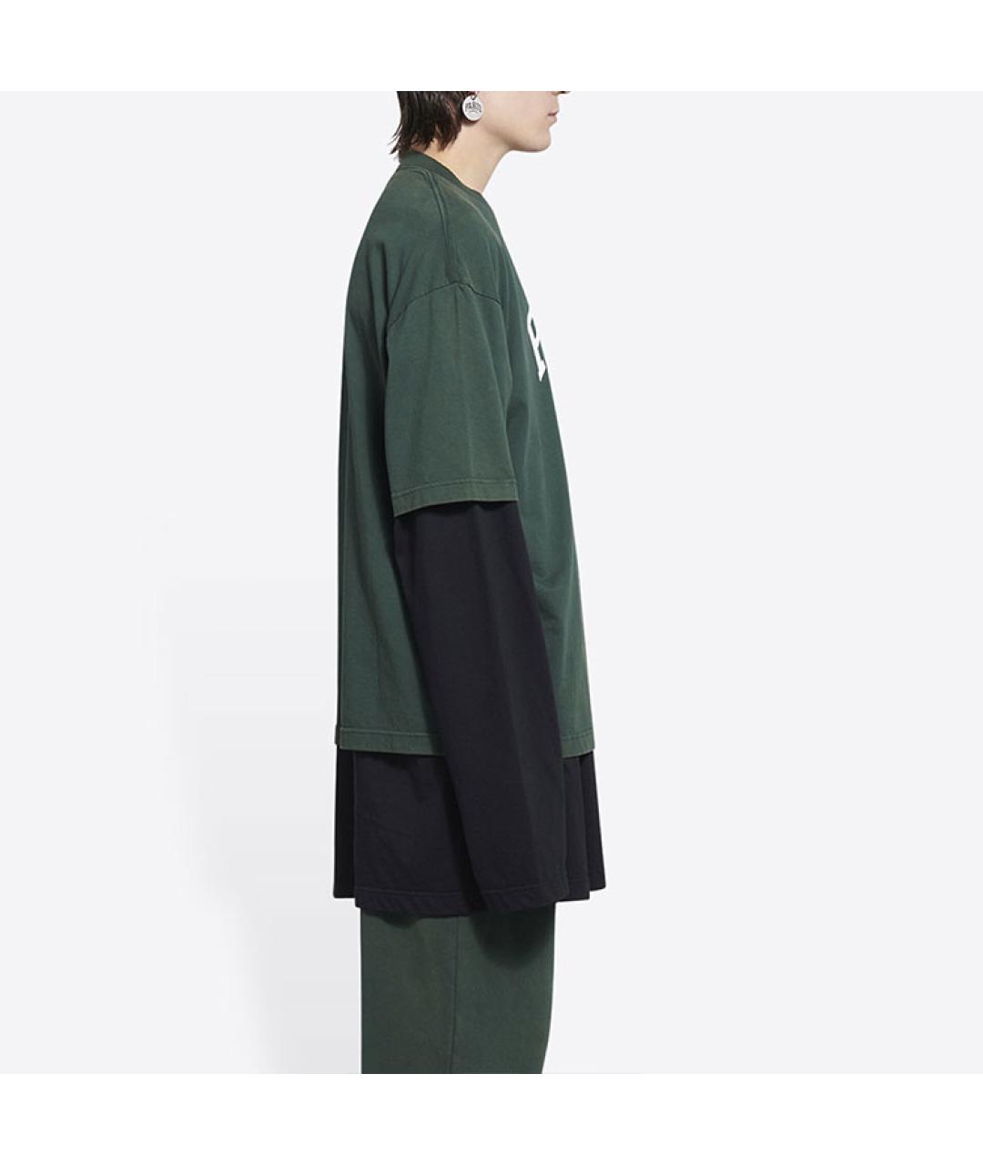 BALENCIAGA Зеленая хлопковая футболка, фото 6
