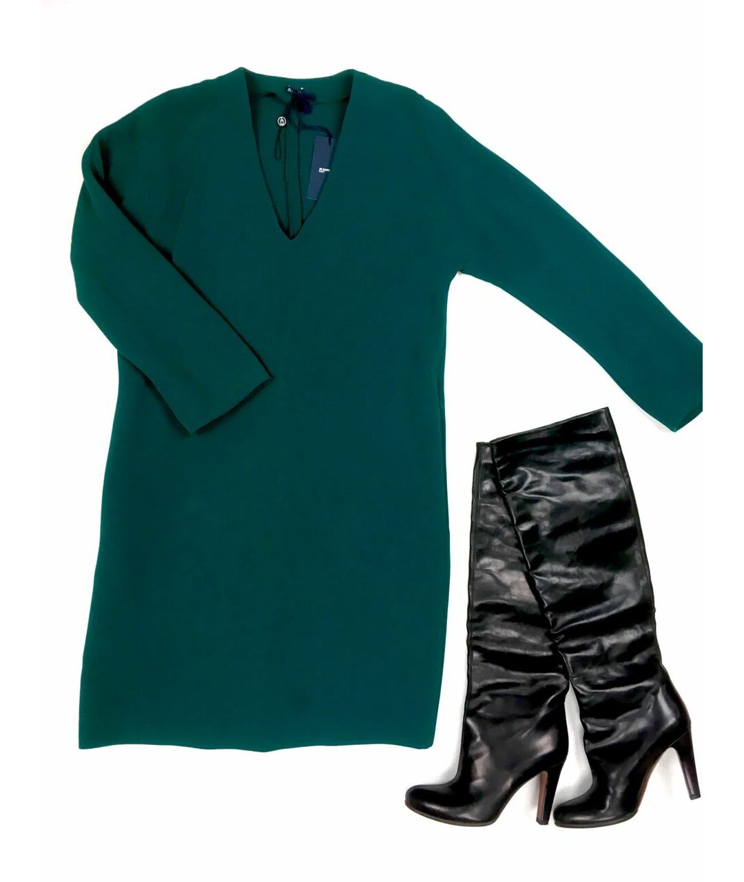 JIL SANDER Зеленые платье, фото 3