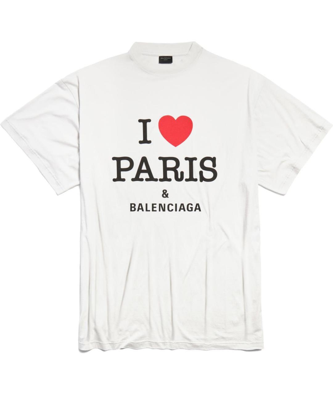 BALENCIAGA Белая хлопковая футболка, фото 1
