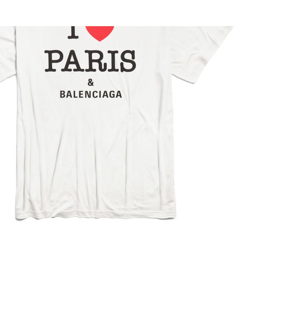 BALENCIAGA Белая хлопковая футболка, фото 4