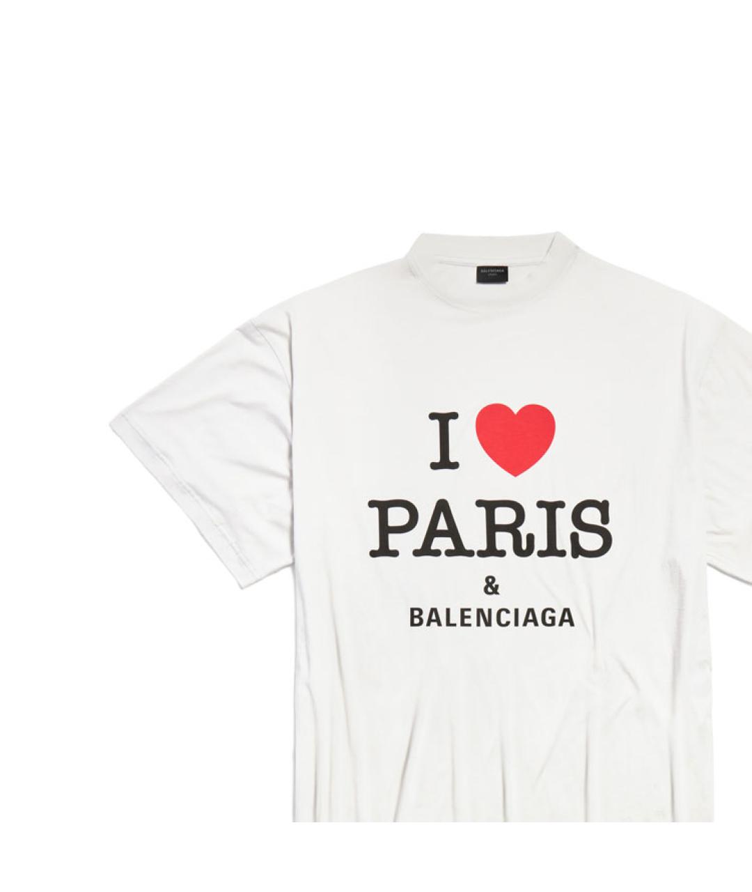 BALENCIAGA Белая хлопковая футболка, фото 3