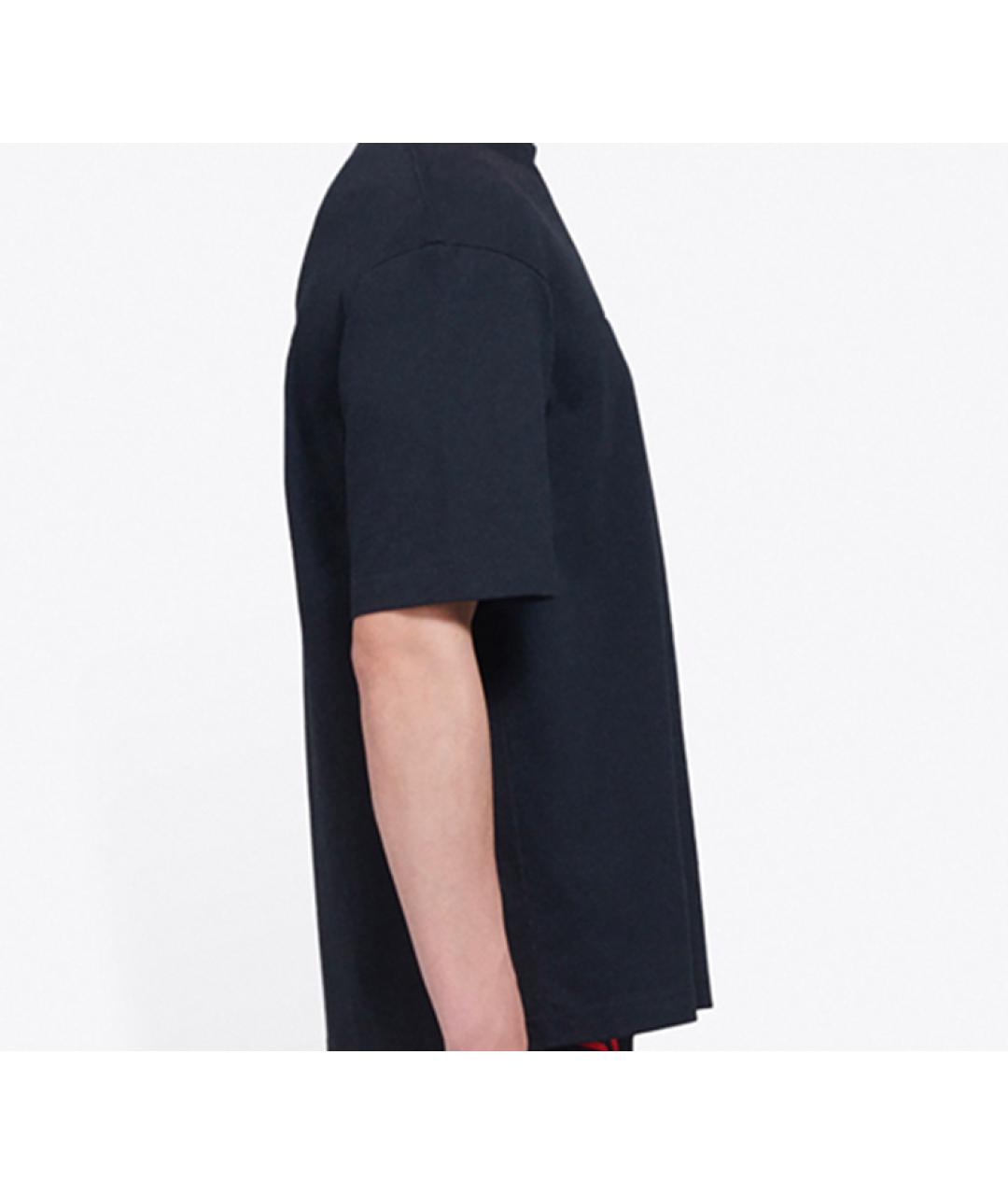 BALENCIAGA Черная хлопковая футболка, фото 5