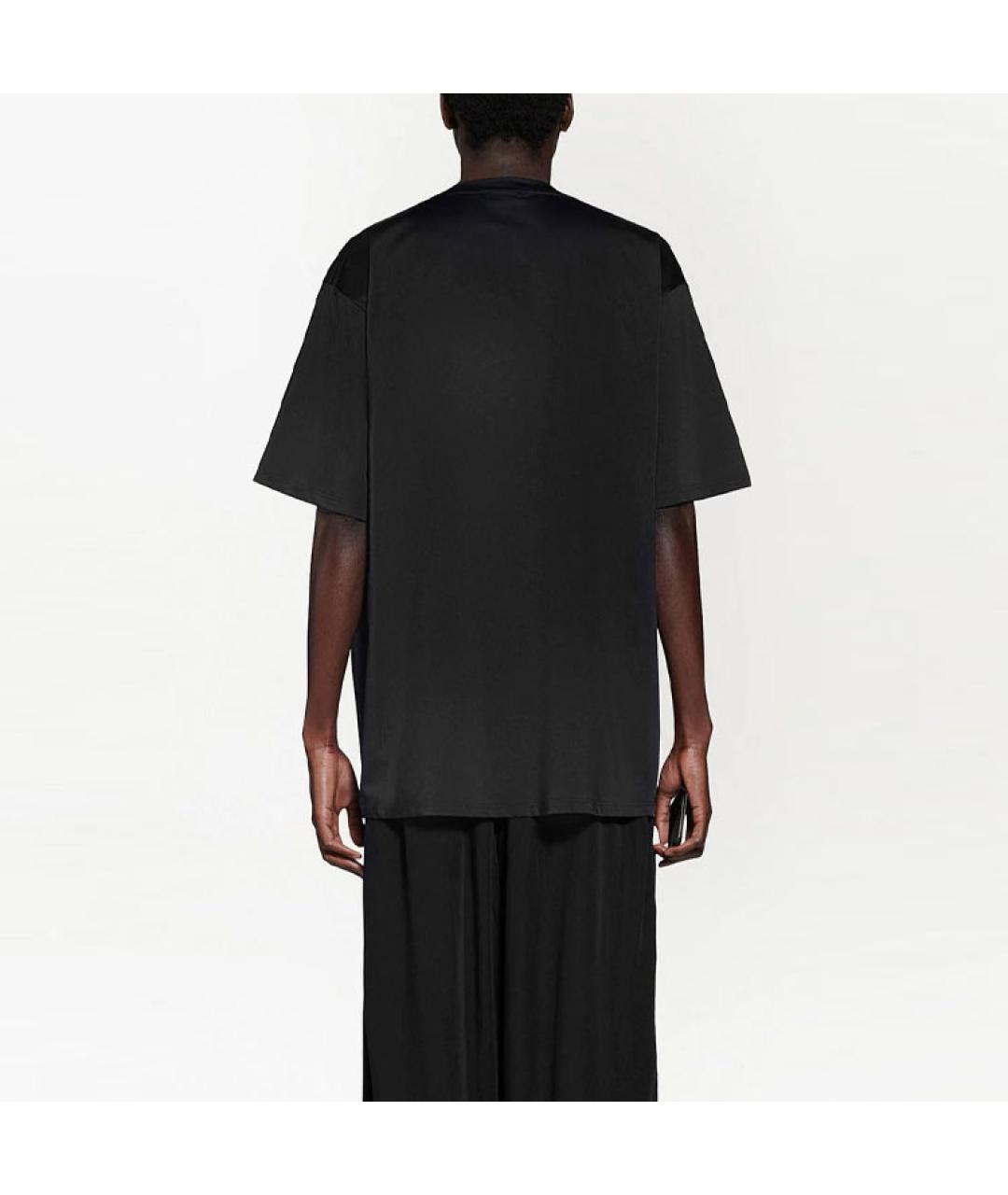 BALENCIAGA Черная хлопковая футболка, фото 2