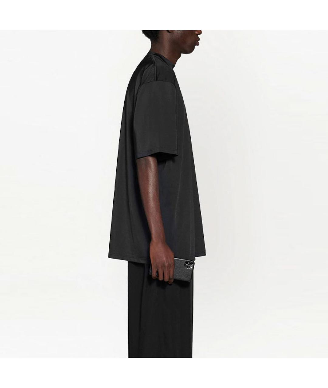 BALENCIAGA Черная хлопковая футболка, фото 5