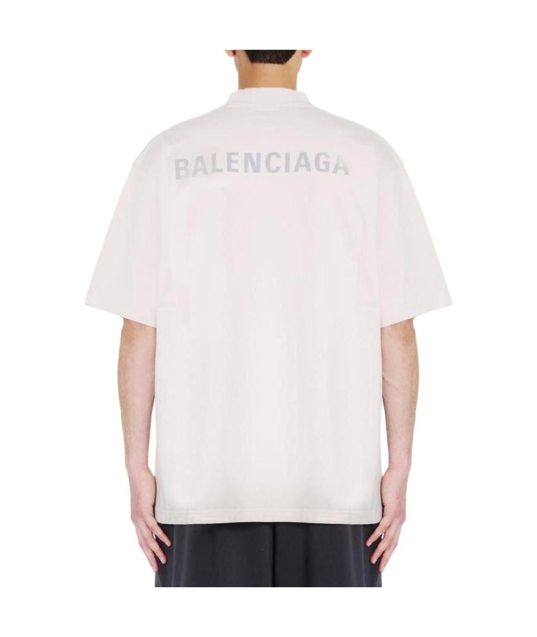 BALENCIAGA Белая хлопковая футболка, фото 2