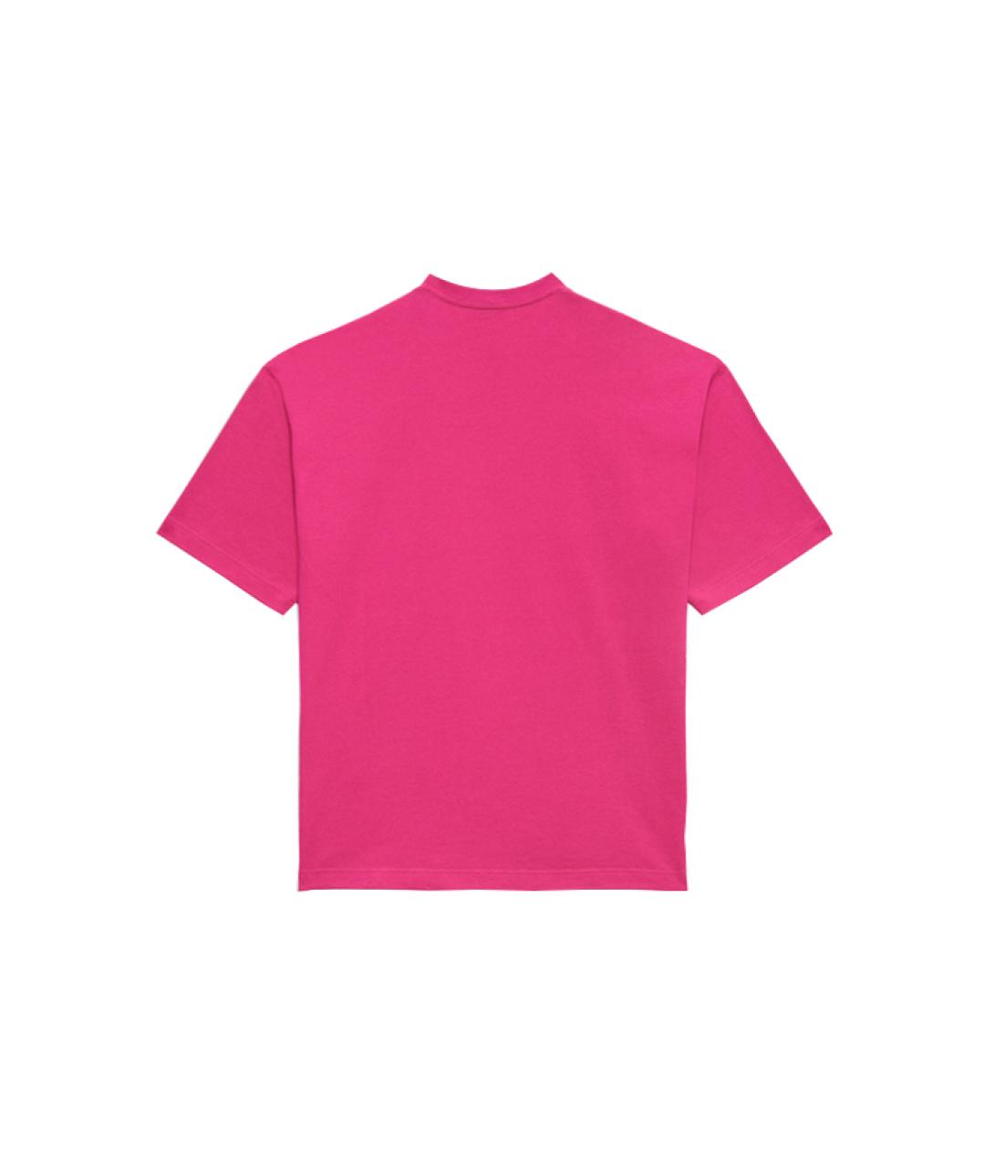 BALENCIAGA Фуксия хлопковая футболка, фото 2