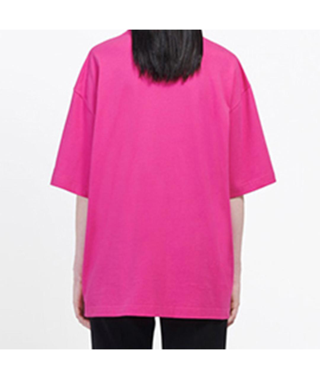 BALENCIAGA Фуксия хлопковая футболка, фото 3