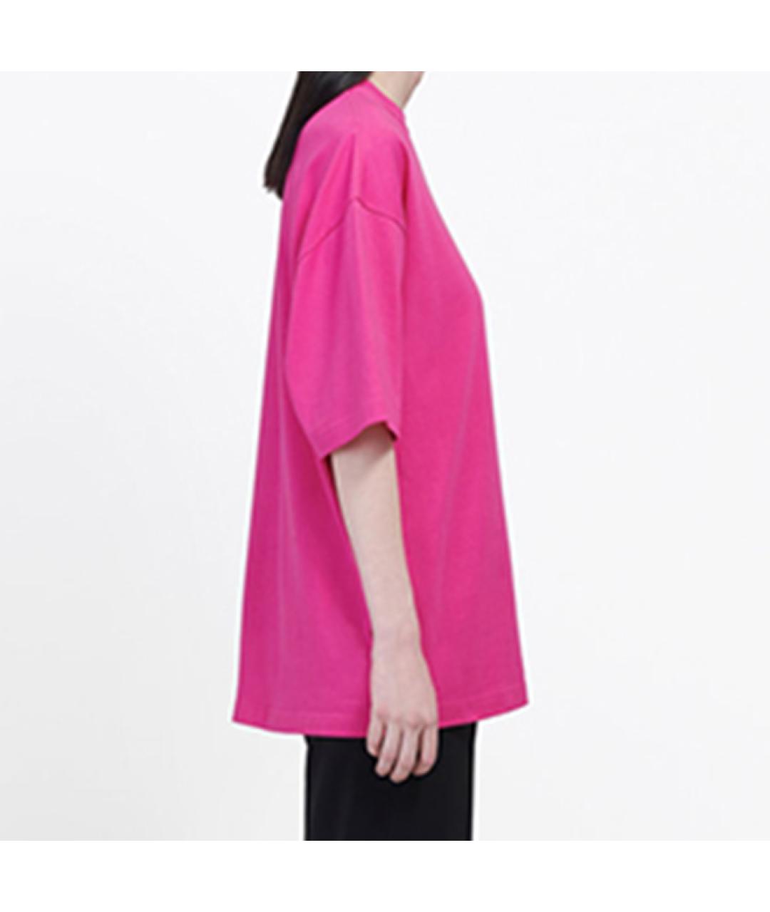 BALENCIAGA Фуксия хлопковая футболка, фото 5
