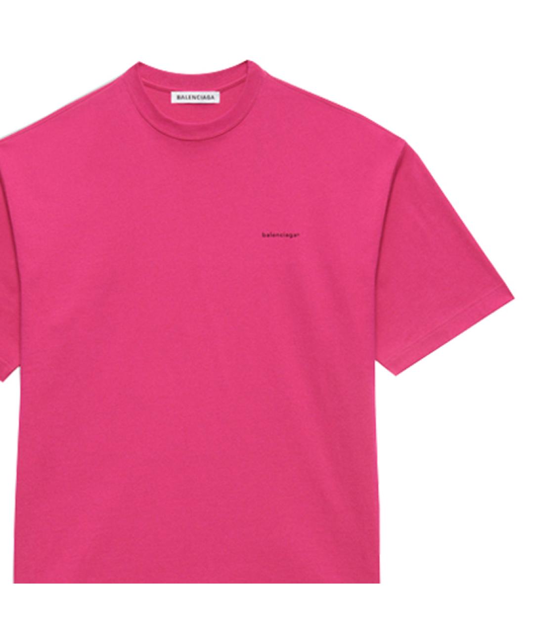 BALENCIAGA Фуксия хлопковая футболка, фото 7