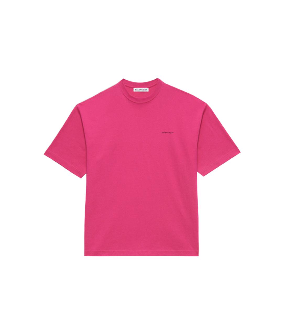 BALENCIAGA Фуксия хлопковая футболка, фото 1