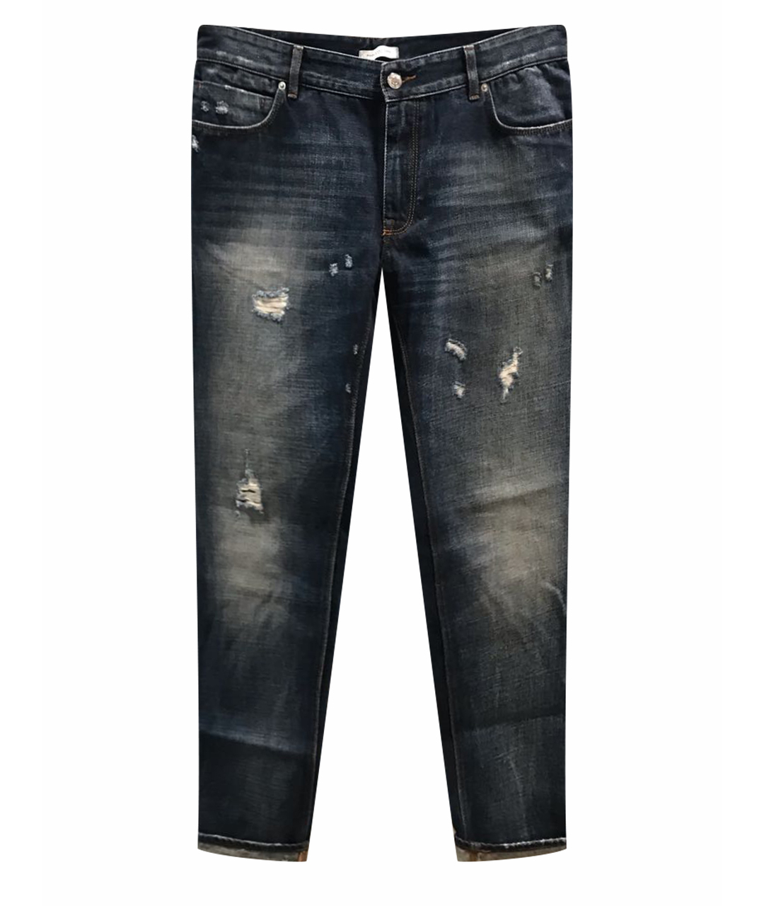 PAOLO PECORA Темно-синие хлопковые джинсы скинни, фото 1
