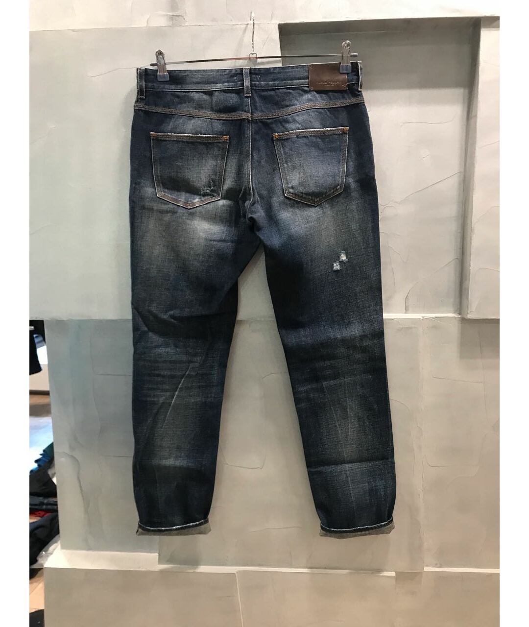 PAOLO PECORA Темно-синие хлопковые джинсы скинни, фото 2