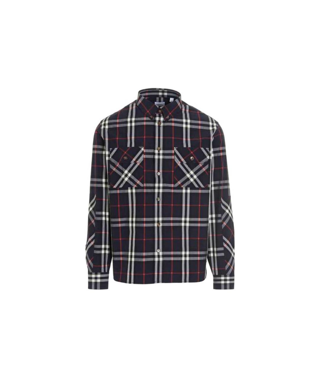 BURBERRY Темно-синяя хлопковая классическая рубашка, фото 6