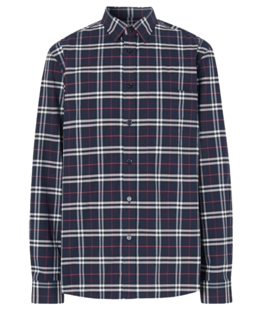 BURBERRY Темно-синяя хлопковая кэжуал рубашка, фото 1