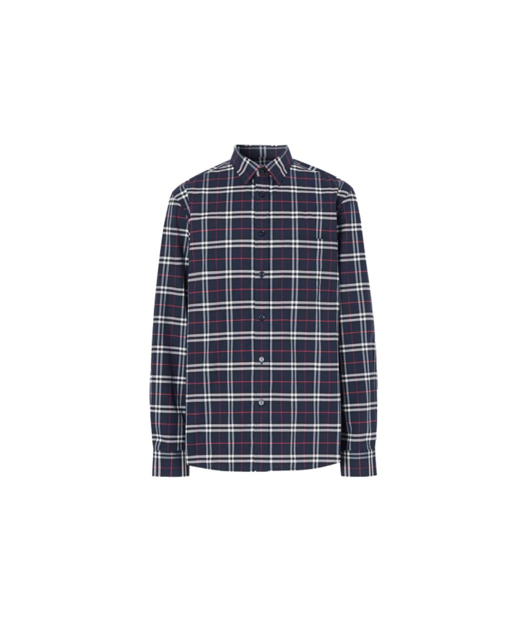 BURBERRY Темно-синяя хлопковая кэжуал рубашка, фото 6