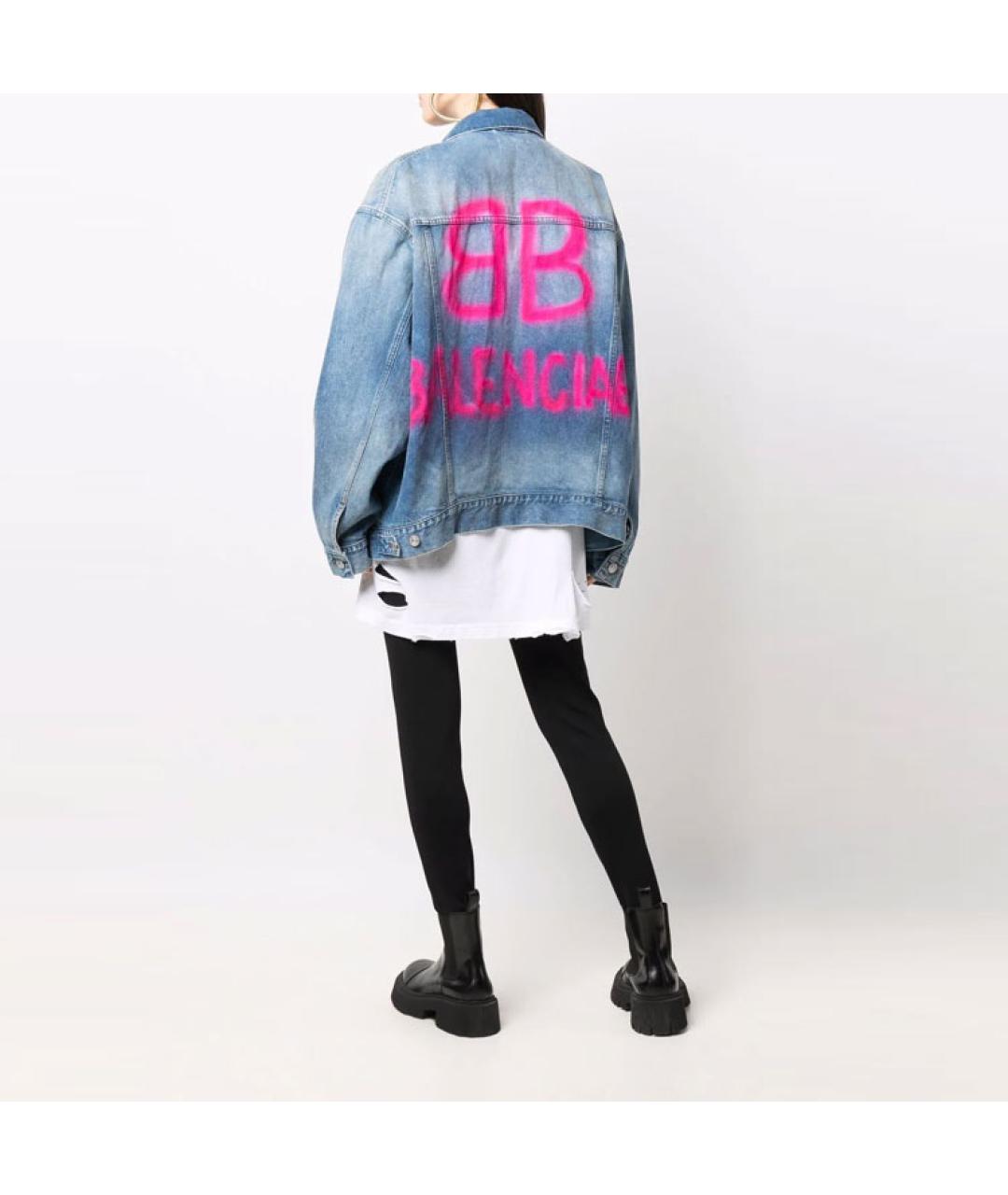 BALENCIAGA Синяя деним куртка, фото 4