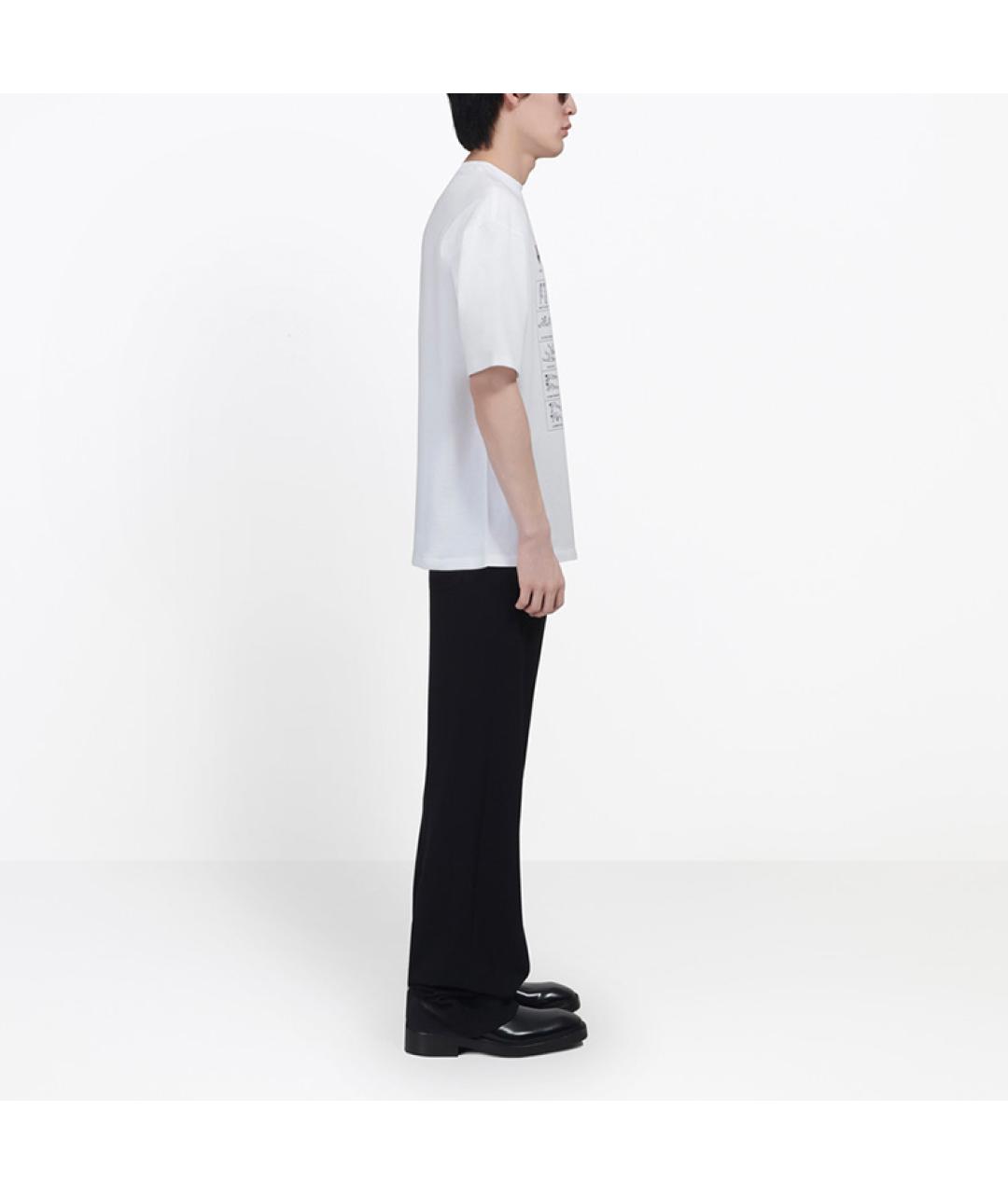 BALENCIAGA Белая хлопковая футболка, фото 4