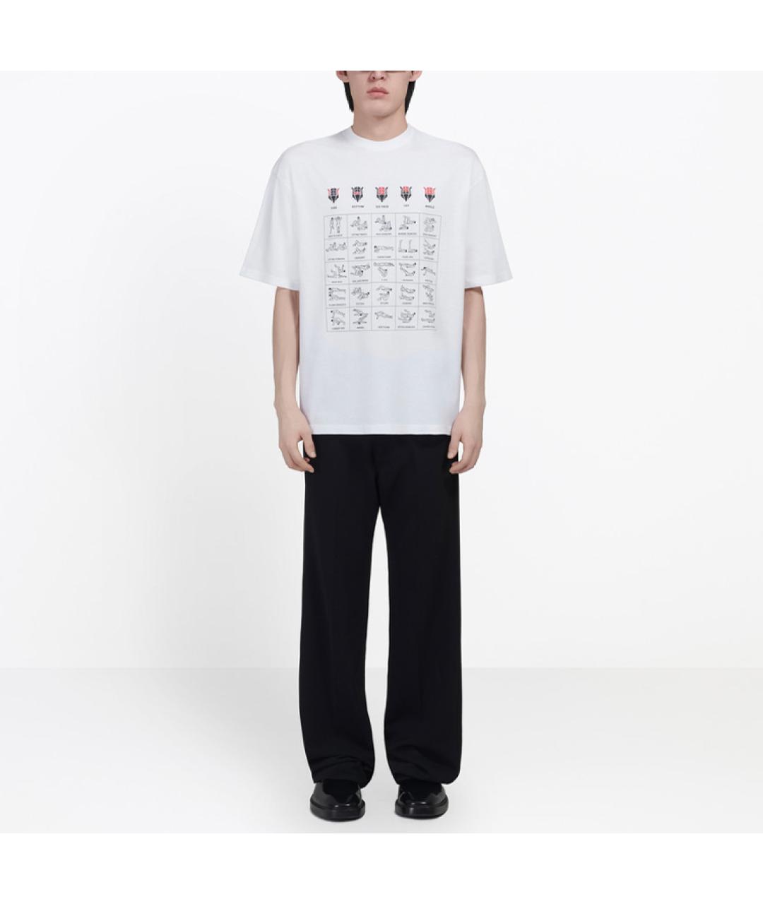BALENCIAGA Белая хлопковая футболка, фото 3