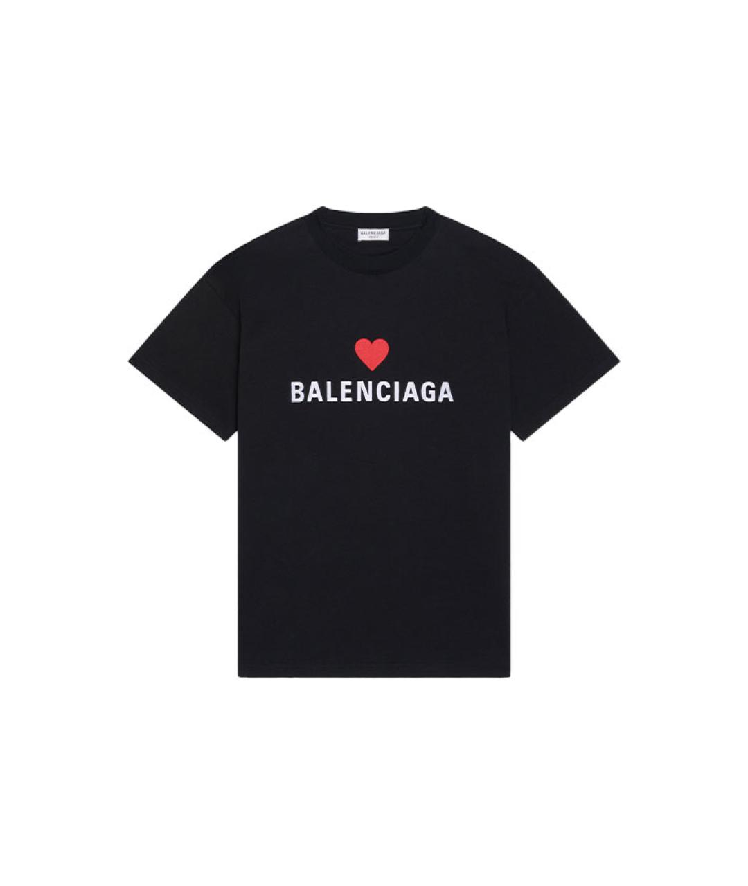 BALENCIAGA Черная хлопковая футболка, фото 1