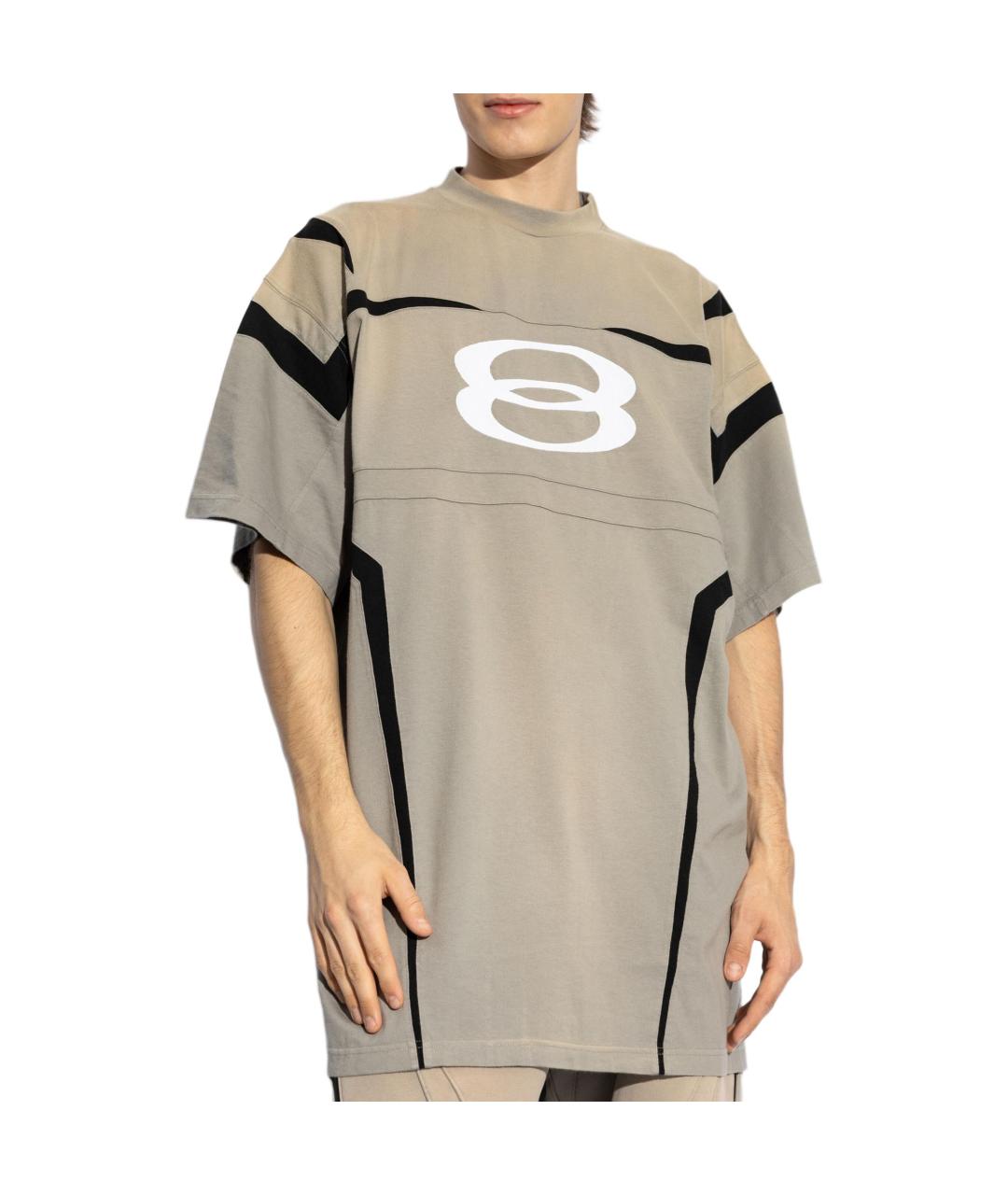 BALENCIAGA Бежевая хлопковая футболка, фото 4