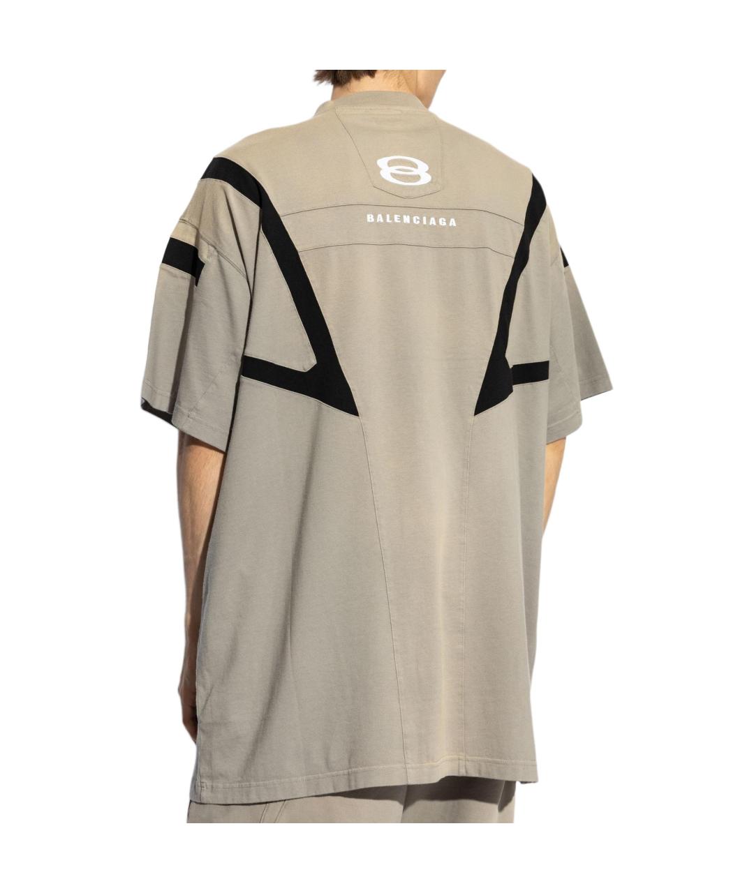 BALENCIAGA Бежевая хлопковая футболка, фото 2