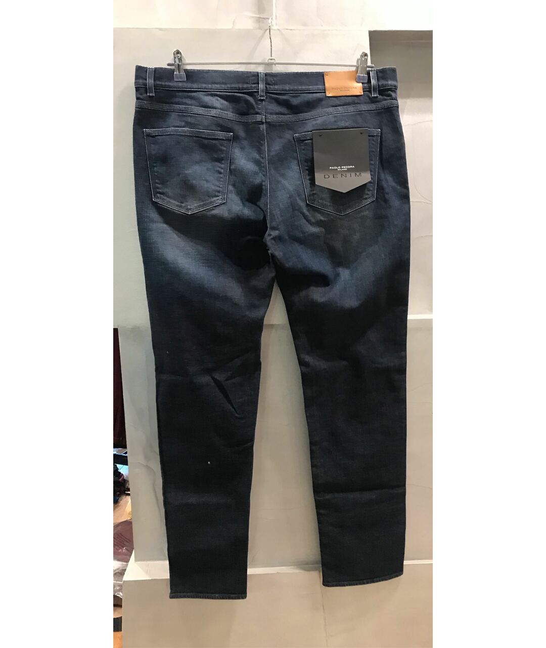 PAOLO PECORA Темно-синие хлопко-эластановые джинсы скинни, фото 2