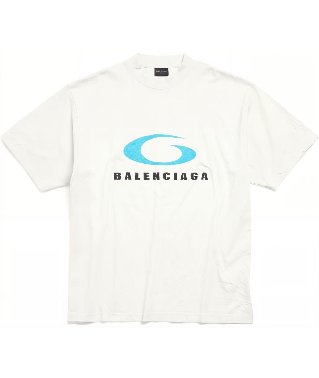 BALENCIAGA Белая хлопковая футболка, фото 1