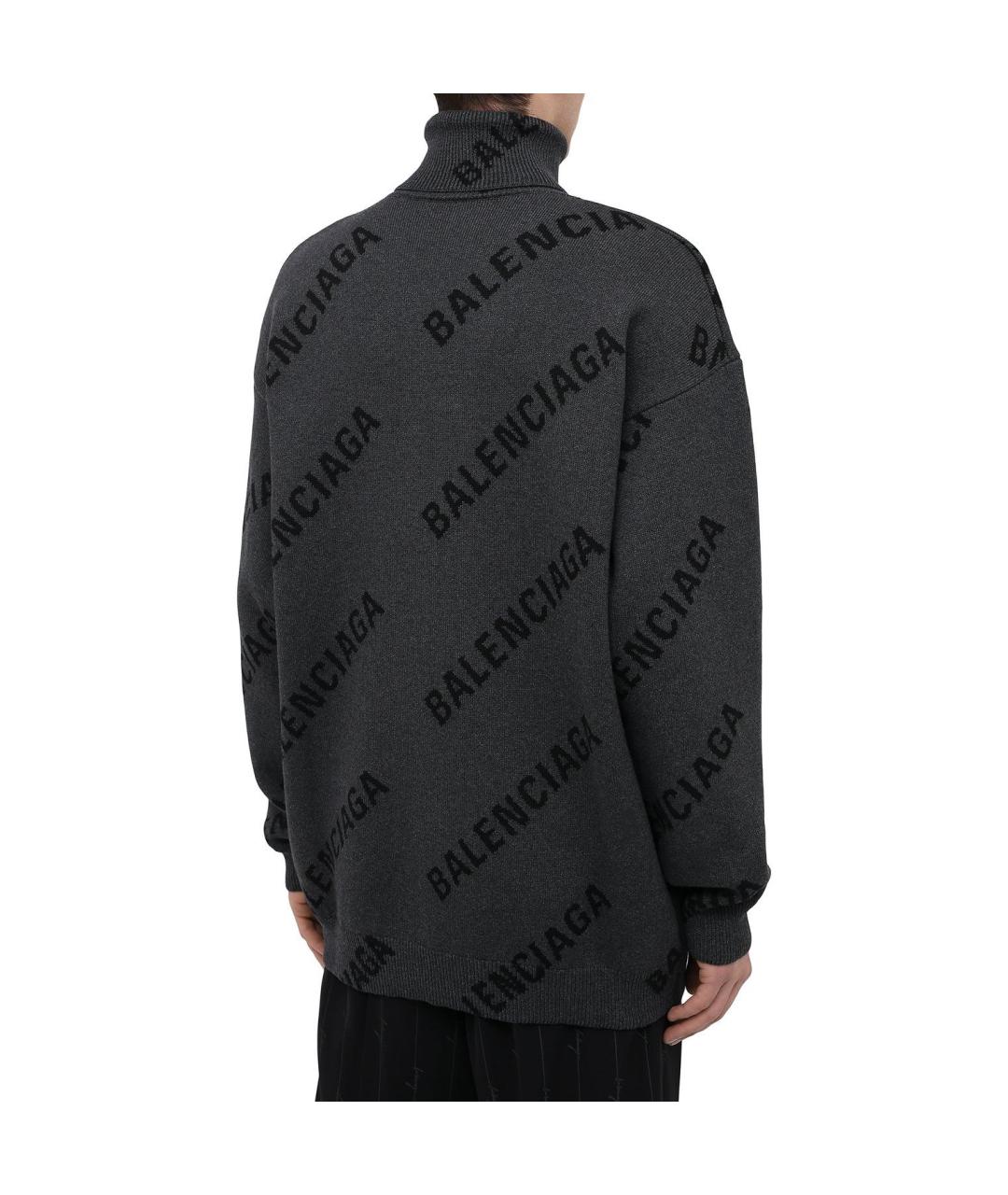 BALENCIAGA Серый кашемировый джемпер / свитер, фото 3