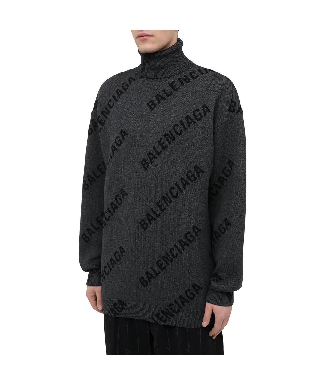 BALENCIAGA Серый кашемировый джемпер / свитер, фото 2