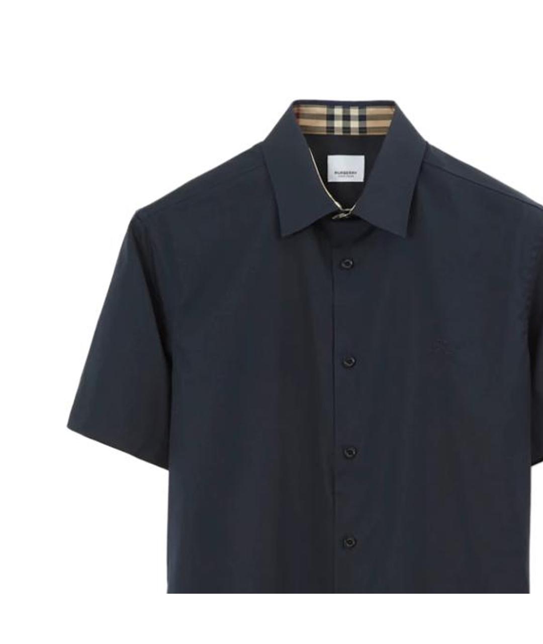 BURBERRY Темно-синяя хлопковая кэжуал рубашка, фото 5